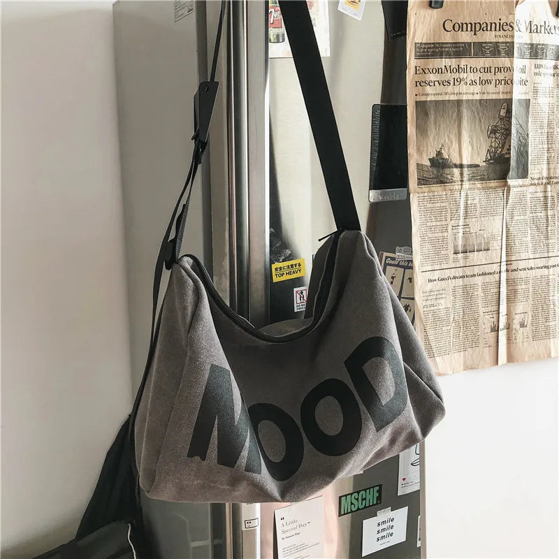 eybag Large Capacity Crossbody Shoulder Bags Women Fashion Canvas Bags INS Design Casual High Quality Big Square Bag for Female Male