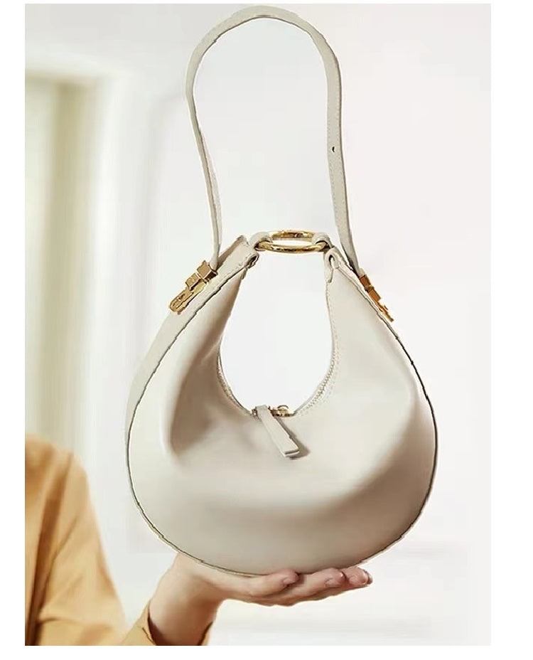 Lkblock Original Bag Fashion luxury Genuine Leather Bags ladies Women Handbag First Cow Half Moon Purses