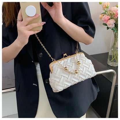 Lkblock Fashion Pearl Handle Handbag For Women Luxury Banquet Women's Bag Trend Ladys Evening Clutch Purse Party Bag Corssbody Bags