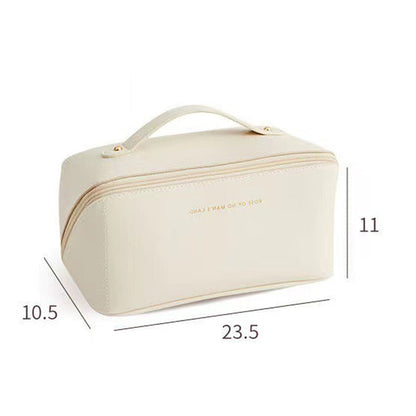 eybag Large-Capacity Makeup Bag Leather Cosmetic Bag Women Multifunction Toiletries Organizer Portable Travel Waterproof Storage Case