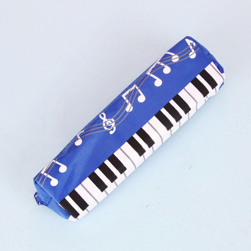 eybag Creative Novelty Student Pencil Case Square Single Layer Oxford Cloth Pen Bag for Girls Boy Musical Note Piano Stationery Pouch