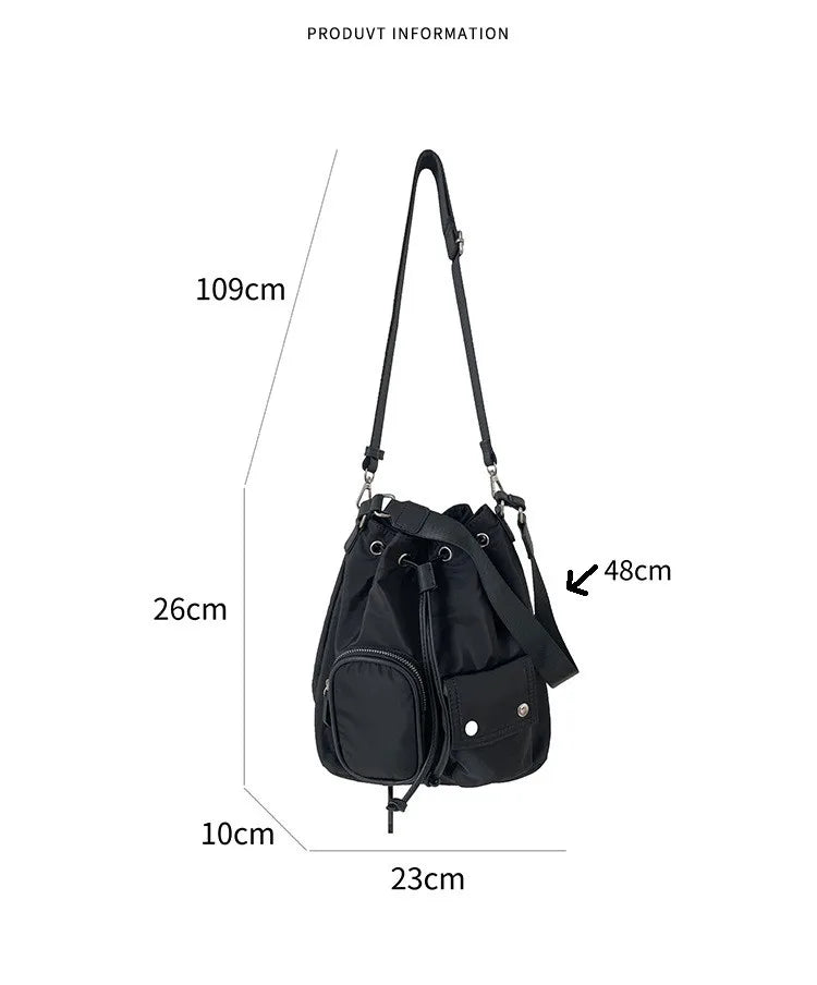 eybag Drawstring women Bucket Shoulder bags Large Brand Trending ladies Handbags and purses Waterproof Nylon Female Crossbody Bags