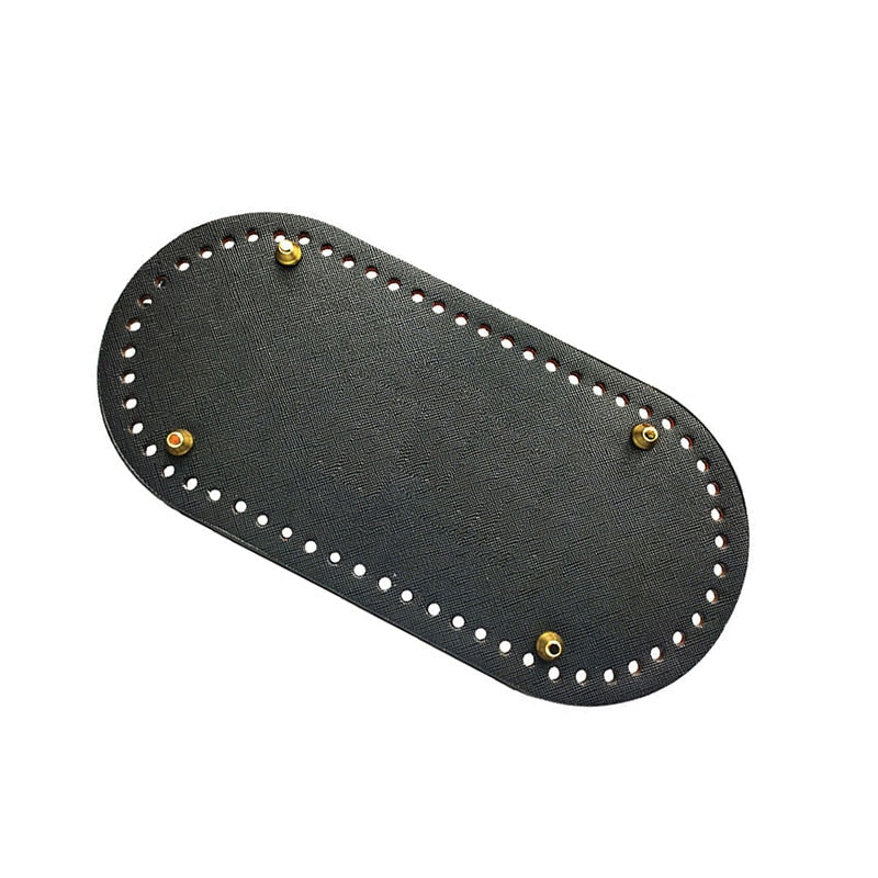 eybag 30*10cm Handmade Oval Bottom for Knitted Bag PU Leather Wear-Resistant Accessories Bottom with Holes Diy Crochet Bag Bottom