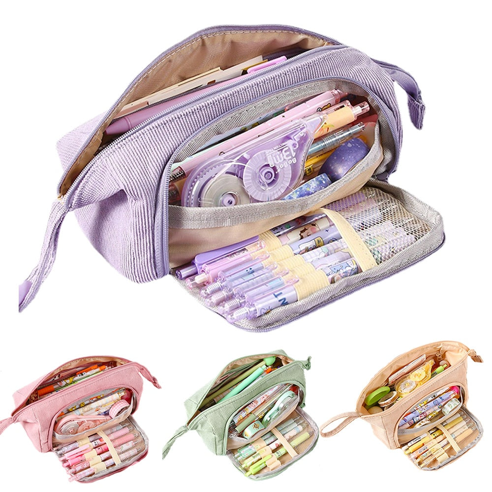 eybag 24 Color Solid simplicity Large capacity pencil bag Cute student High capacity pencil case kawaii Storage bag School supplies