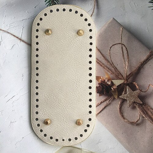 eybag 10x22/12x25cm Long Oval Bottom For Knitted  PU Leather Bag Accessories Handmade Bottom With Holes Crochetbag Base Wholesale