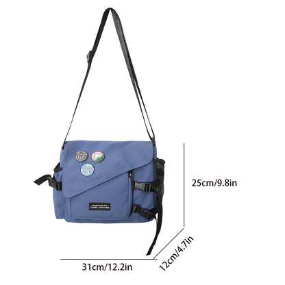 eybag Women Shoulder Crossbody Bag Japanese Large Canvas Satchels for Student New Nylon Cloth Unisex Teenager Bookbag Handbag