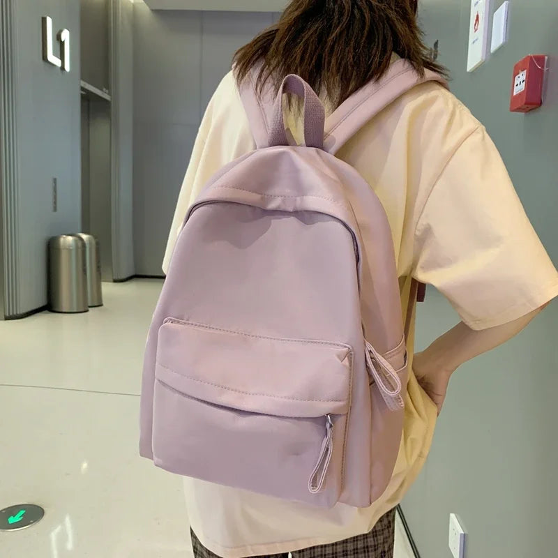 eybag Korean Version Cute School Bags For Teenage Girls Solid Waterproof Nylon Student Backpack Women Travel Book Bag Female Backbag