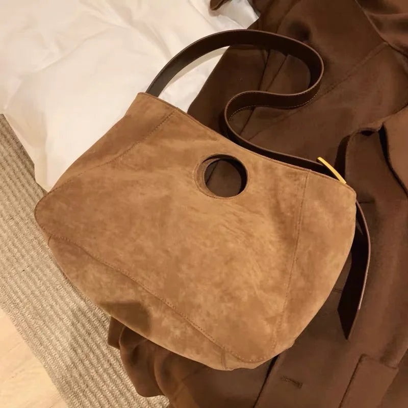 eybag Vintage Velvet underarm bag for women handbag Large capacity New winter female Shoulder Crossbody Bags casual big totes brown