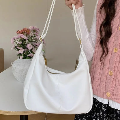 eybag Sweet Korean Fashion Shoulder Bag for Student Girl Simplicity Pink White Color Crossbody Bag Cute High Capacity Book Tote Bag