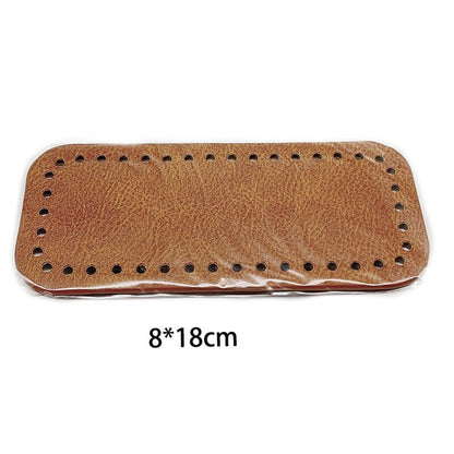 eybag 8x18cm Oval Long Bottom for Knitted Bag PU leather Bag Accessories Handmade Bottom With  holes DIY Crochet Bag Bottom