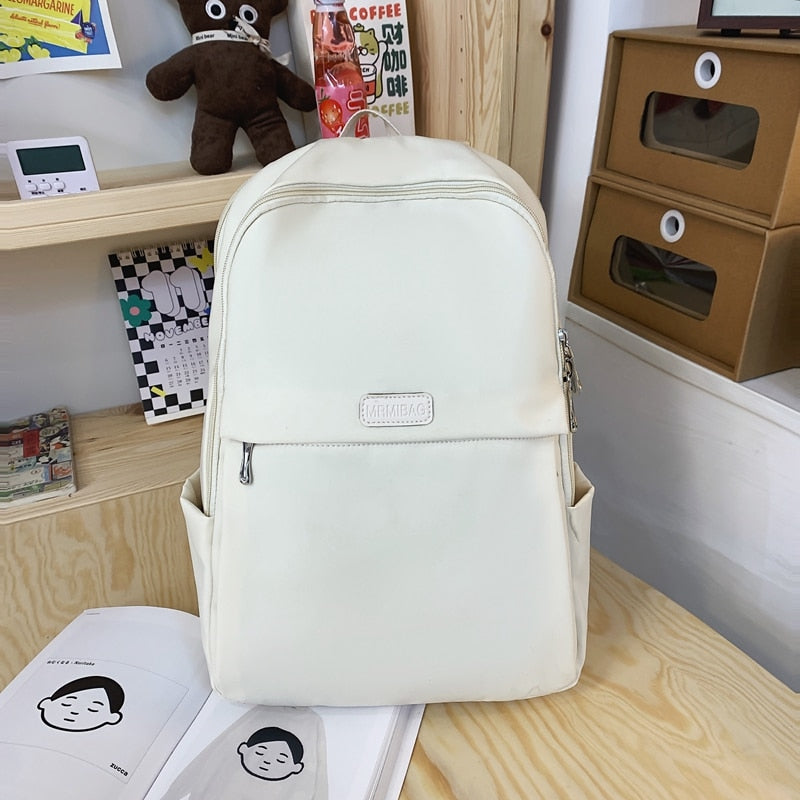 eybag New Solid Color Women Laptop Backpack Female Multi-pocket Travel Bag Schoolbag for Teenage Girl Boy Book Knapsack Mochila