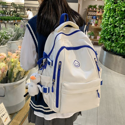 eybag Large Female Cute College Backpack Girl Travel Book Backpack Nylon Fashion Ladies Leisure Bag Women Laptop Men School Bags