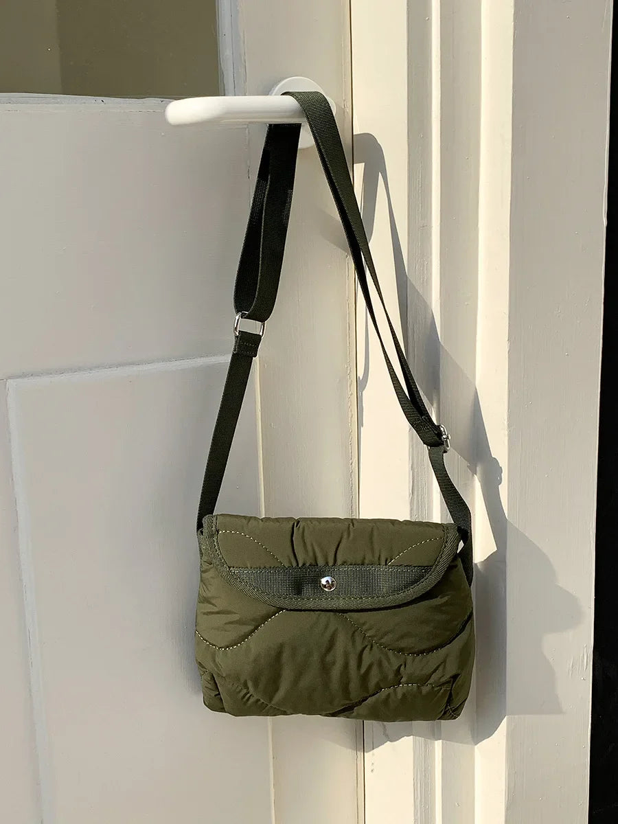 eybag Cotton Quilting Crossbody Bags for Women Fashion Designer Padded Shoulder Bag Mini Phone Flap Purses Down Filling Handbag Tote