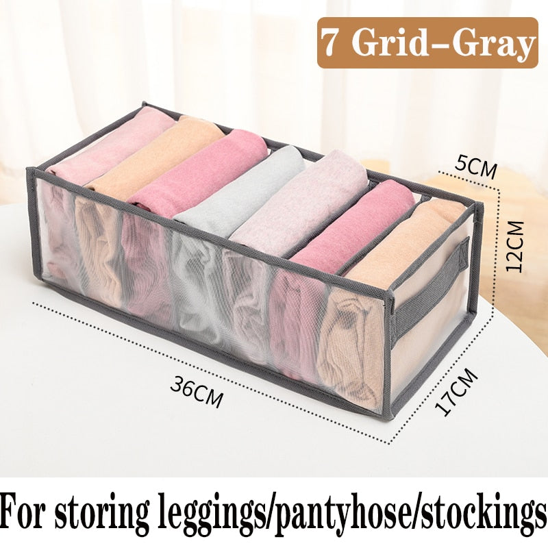 eybag 7 Grid Jeans Storage Boxes Closet Organizer Wardrobe Dividers Drawer Organizers  Foldable Underwear Storage Box