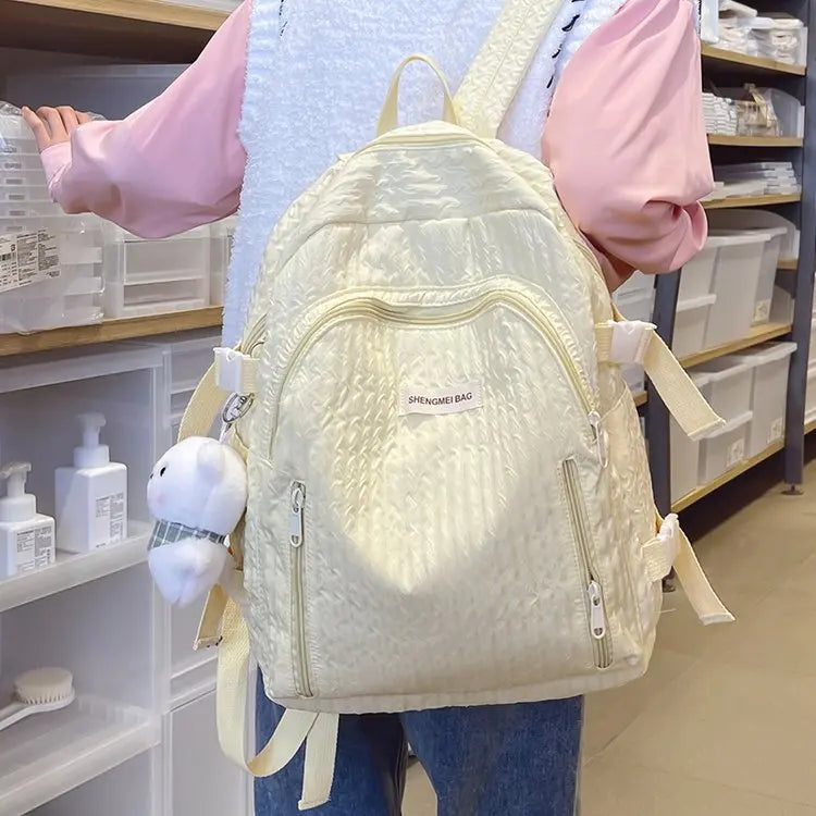 eybag Lovely Bubble Cotton Plaid Backpack Women New Fashion School Bags For Teenage Girls Kawaii Backpack Mochilas Para Mujer Sac