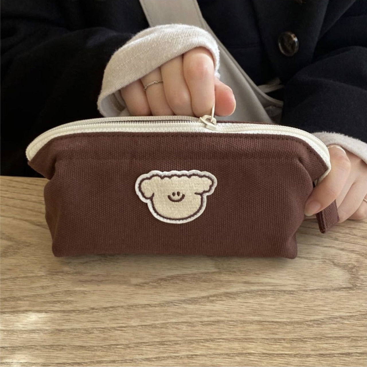 eybag Cute Canvas Cosmetic Storage Bag Wallets Women Makeup Organizer Lipstick Handbags School Stationery Bag Pencil Phone Cases Pouch