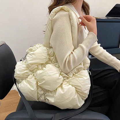 eybag Overlarge Ruched Shoulder Bag Quilted Handbags Puffy Designer Bag Padded Crossbody Bags for Women Big Shopper Tote Lingge Purses