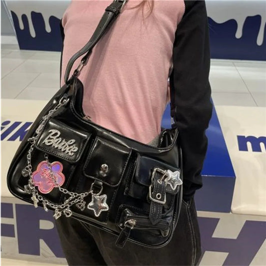 Sweet Y2K Crossbody Lolita Hippie Bag Girl Chain Popular Bag Y2K Retro Shoulder Cute Bags Korean Satchel Aesthetic Kawaii Purse