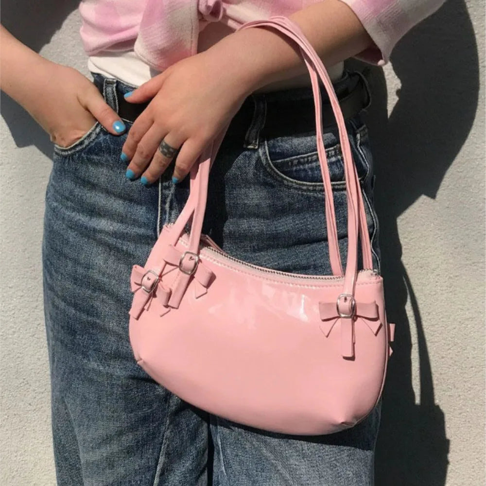 eybag Sweet Cute Pink Handbag Women New Harajuku Bow Chic Y2k Bags Purse Ladies Fairycore Aesthetic Underarm Bag Bolso Mujer