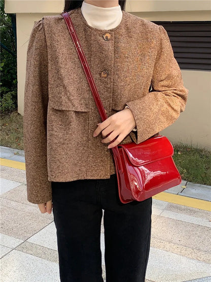 eybag Fashion Patent leather lady Sling bag PU Leather Women phone Crossbody Bag small Ladies flap Shoulder Messenger Bag bolsas red