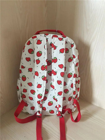 eybag Kawaii Cute Strawberry Printed Students Schoolbags High-capacity Women All Match Casual Backpack Harajuku Sweet Girl Backpacks