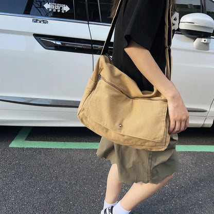 eybag Canvas Bag Ladies Vintage Crossbody Teenager Shoulder Tote Bags Messenger Bag Women's Casual Handbag Crossbody Purse