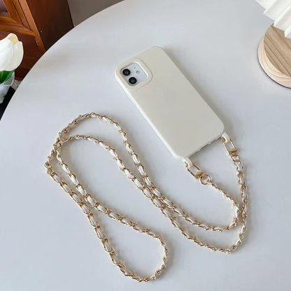 eybag DIY Luxury Pearl Chain Crossbody Strap Shockproof Acrylic Lanyard Phone Case for iPhone 14 13 12 PRO 15 Pro Max X XS 12 MINI