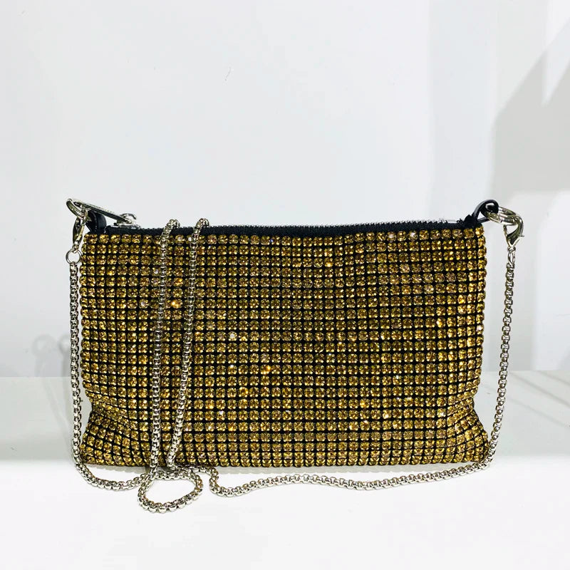 eybag Lady Shiny Evening Bags For Women Luxury Designer Shoulder And Purses 2023 New In Metallic Mosaic Imitation Diamond Sling Bag