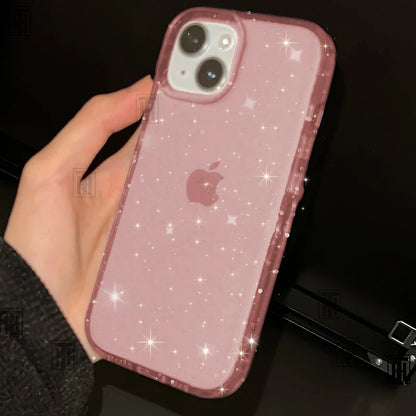 eybag New Bling Sparkle Soft Clear TPU Phone Case For iPhone 15 14 13 12 11 Pro Max Plus X XS Max XR Girls Pink Slim Thin Bumper Cover