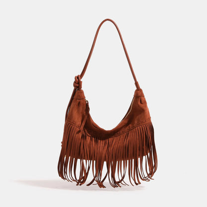 eybag Bohemian Style Women Bag New Frosted Tassel Underarm Bag Large Capacity Shoulder Bag Crossbody Bag