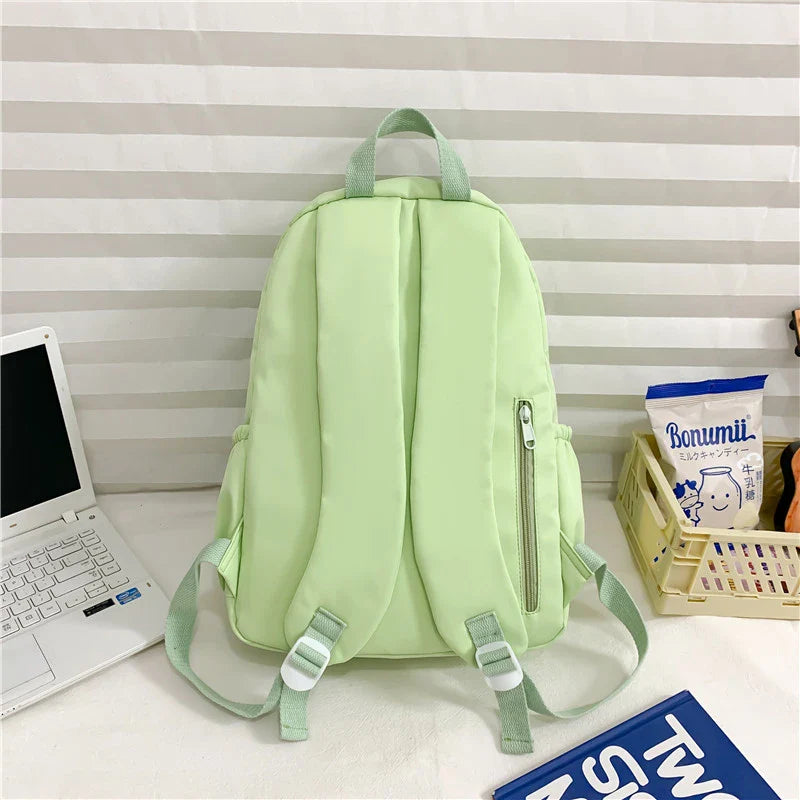 eybag Solid Color Fresh Backpacks Waterproof Nylon School Bags For Teenage Girls Sweet Pink Satchels Korea Green Casual Packages