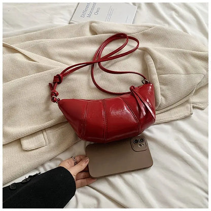 eybag Fashionable Croissant Design Women's Shoulder Bag Summer Exquisite Women Crossbody Bag Simple Soft PU Leather Bags for Women