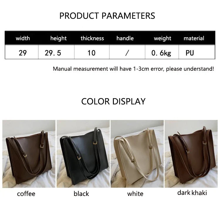 eybag Retro Women's Large Capacity Shoulder Bag Autumn New Texture Leather Handbags High Quality Elegant Fashion Totes