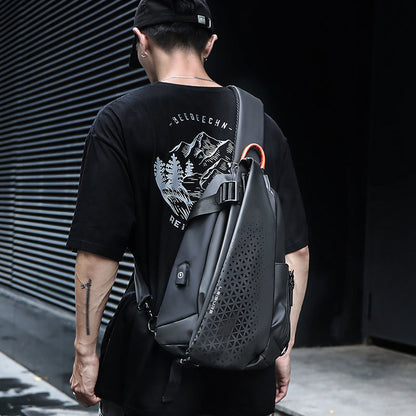 eybag Functional Messenger Bag Men's New Fashion Large-capacity Shoulder Bag Motorcycle Motorcycle Backpack Tide Brand Chest Bag