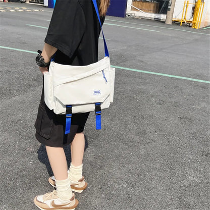 eybag Japanese Simple Messenger Bags Korean Men Bag Younth Student Nylon Waterproof Canvas Bag Light Crossbody Bags for Women Satchels