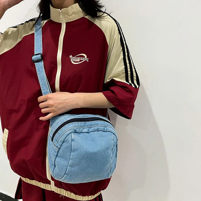 eybag Korean Fashion Denim Bag Women&Men Couple Crossbody Bags Small Purses and Handbags Casual Jean Bag Vintage Shoulder Bag Women