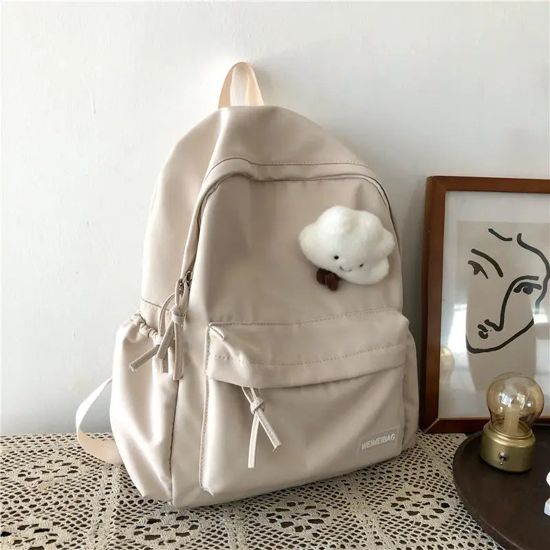 eybag Schoolbag Female Student Korean Version Female Junior High School College Solid Color Backpack Versatile High-value Backpack