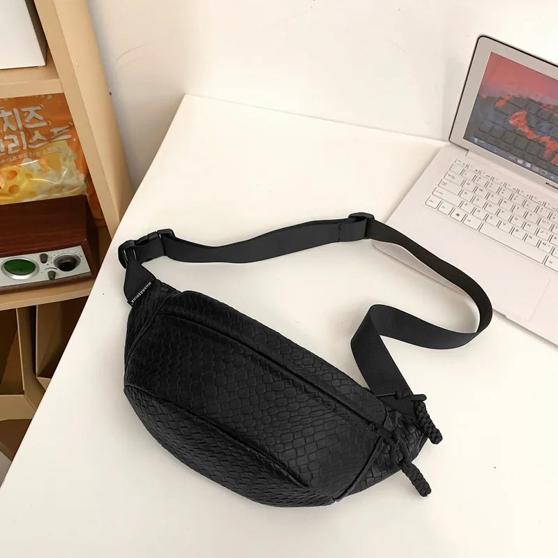 eybag Man Waist Bag Large Capacity Leather Fanny Pack Unisex Woven pattern Chest Bag Fashion Shoulder Crossbody Bags Quality Belt Bags