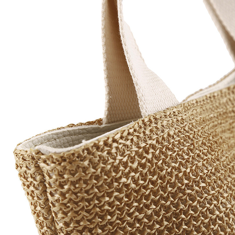 Lkblock Elegant Ladies Straw Woven Handbag Women Holiday Beach Casual Tote Top-Handle Bags Fashion Retro Shoulder Bags 2022