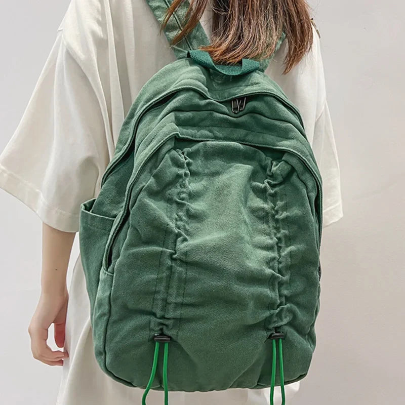 eybag New Vintage Canvas Backpack Schoolbag for Teenage Girls Boys Mochila Woman Man Rucksack High Quality