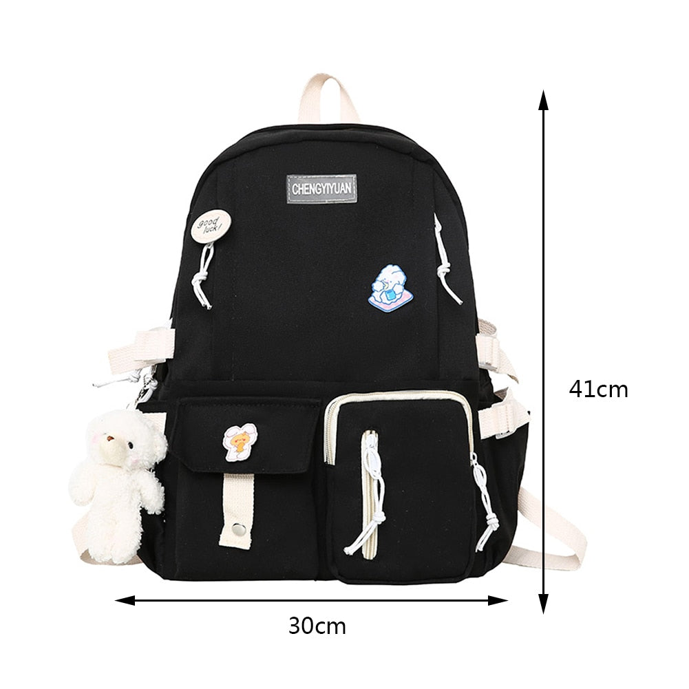 eybag Japanese Girls Aesthetic Backpack Cute School Bags For Student Teens Girls Pockets Kawaii Women Laptop Backpack Harajuku Mochila