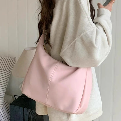 eybag Sweet Korean Fashion Shoulder Bag for Student Girl Simplicity Pink White Color Crossbody Bag Cute High Capacity Book Tote Bag