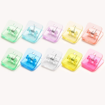 eybag 5pcs Candy Paper Clips Transparent Bookmarks Kawaii File Documents Binder Clips Notebook Index Page Holder Tickets Clamps Office