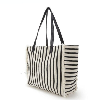 eybag Fashion Brand New Trend Striped Tote Shoulder Bag For Women Large Capacity Leisure Crossbody Bags Female Korean Street Backpack