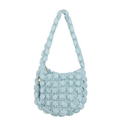 eybag Women's Bag High Quality Women's Zipper Large Capacity Dumpling Bag Women's Personalized Pleated Bubble Solid Handbag