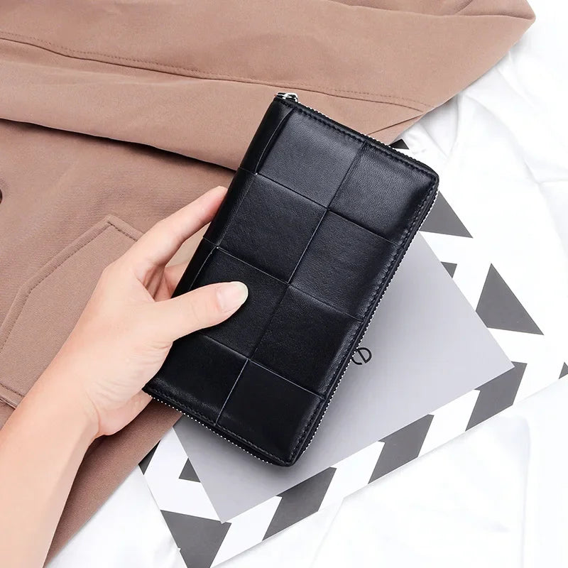 eybag 2024 New Fashion Genuine Leather Women Long Wallets Real Leather Female Luxury Brand Design Clutch Girl Lady Gift Cash Purse