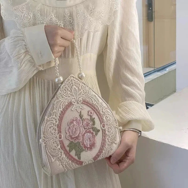 eybag Vintage Gothic Lolita Girl Single Shoulder Bag Women Palace Princess Handbag Flower Embroidery Messenger Bag Cosplay Fairy Gift