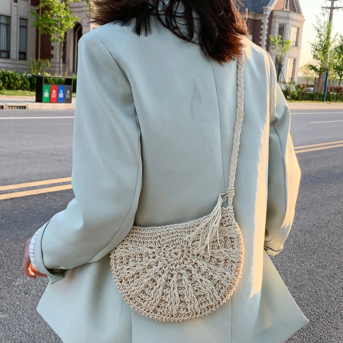 eybag Woven Shoulder Handbag New Ladies Fashion Summer Straw Crossbody Bag Female Beach Holiday Shopping Messenger Purses Women Bags