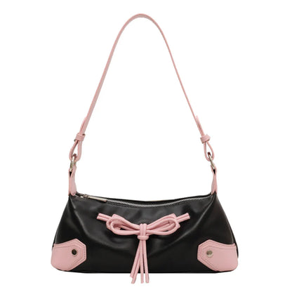 eybag Matching Color Shoulder Bag with Bow Detail for Work or Shopping