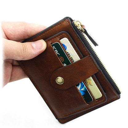 eybag Luxury Small Men's Credit ID Card Holder Wallet Male Slim Leather Wallet with Coin Pocket Brand Designer Purse for Men Women